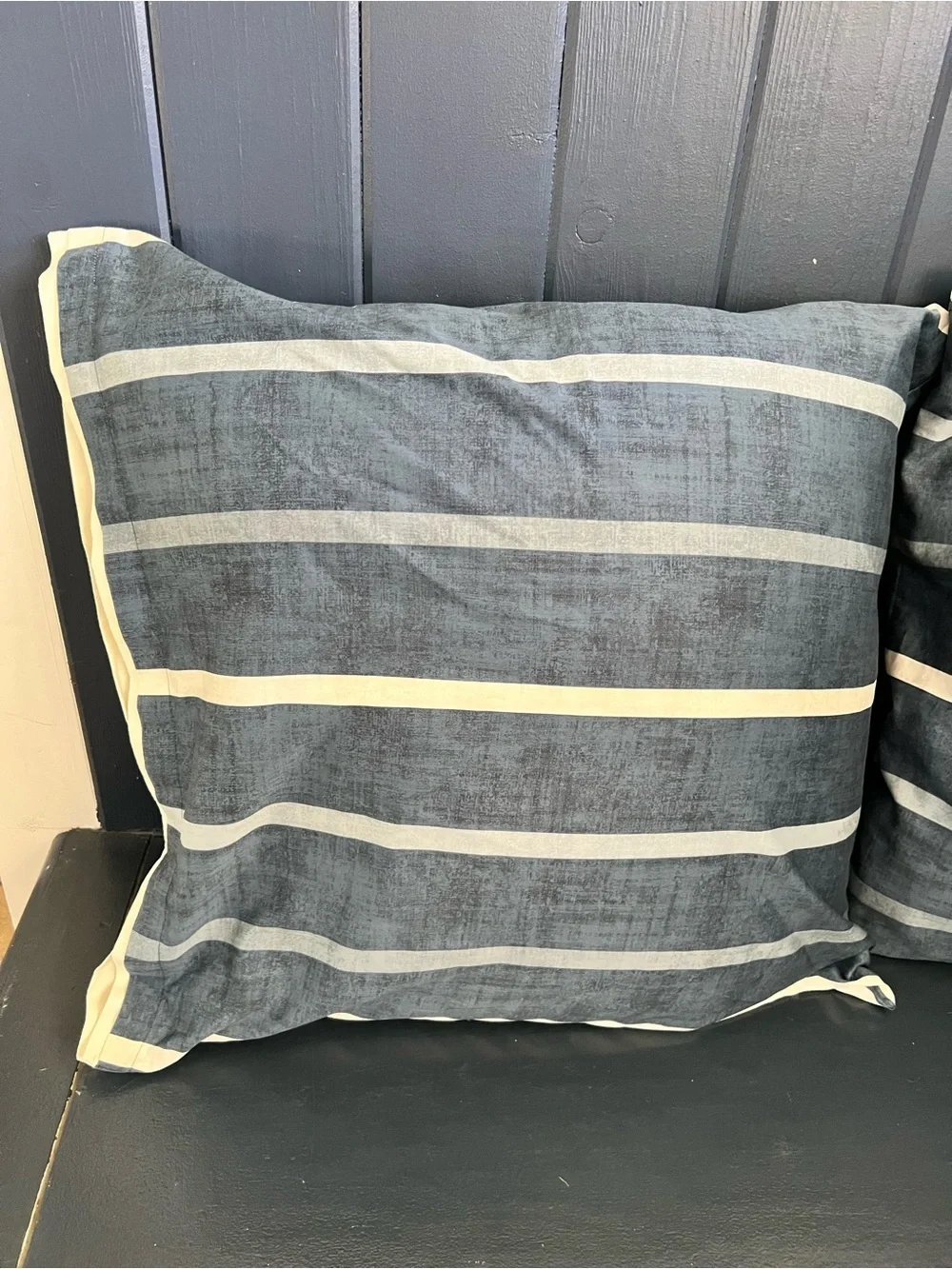 Hotel Collection Navy Cream Stripe Euro Cotton Pillow Set Martha Stewart Coastal